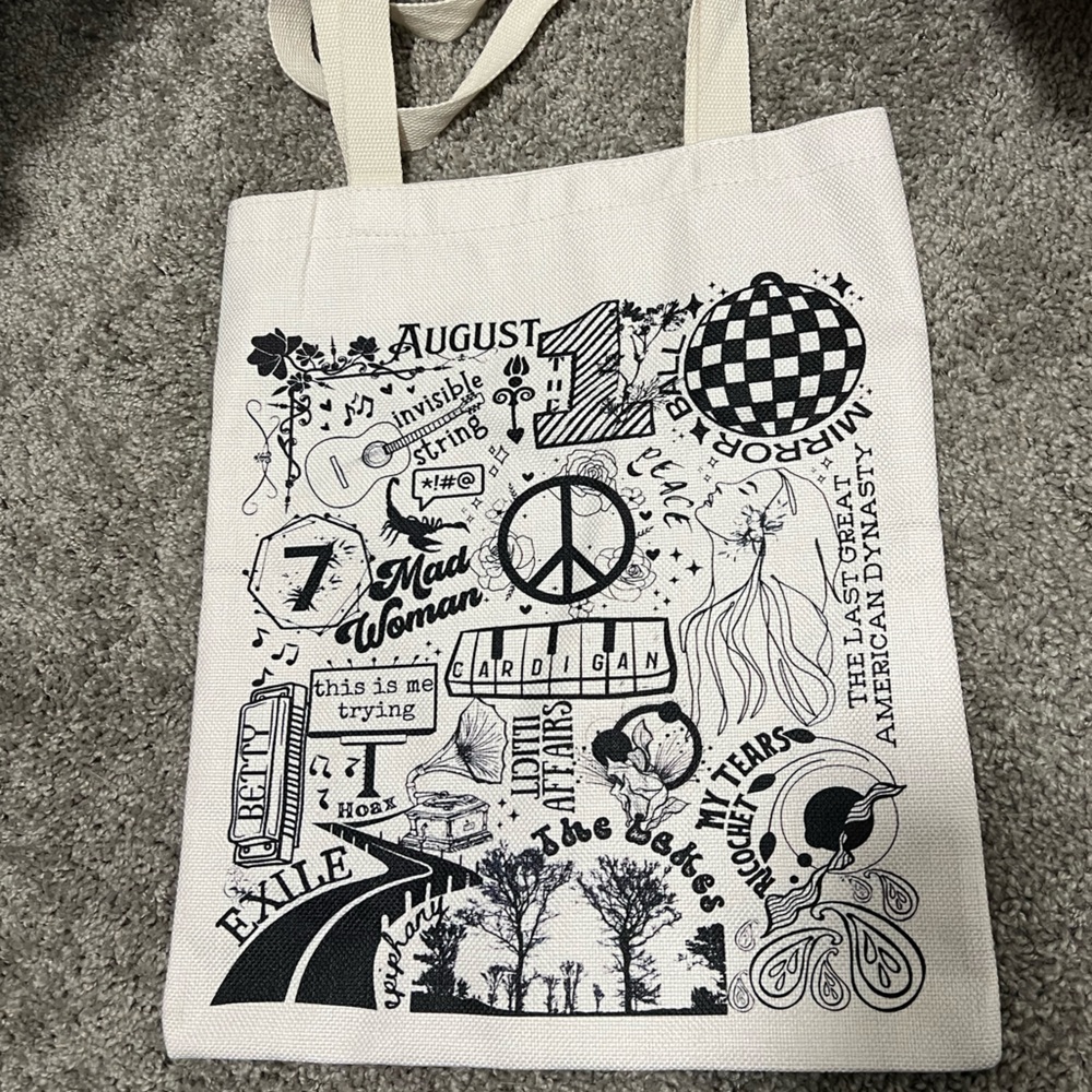 Taylor swift folklore album tote bag